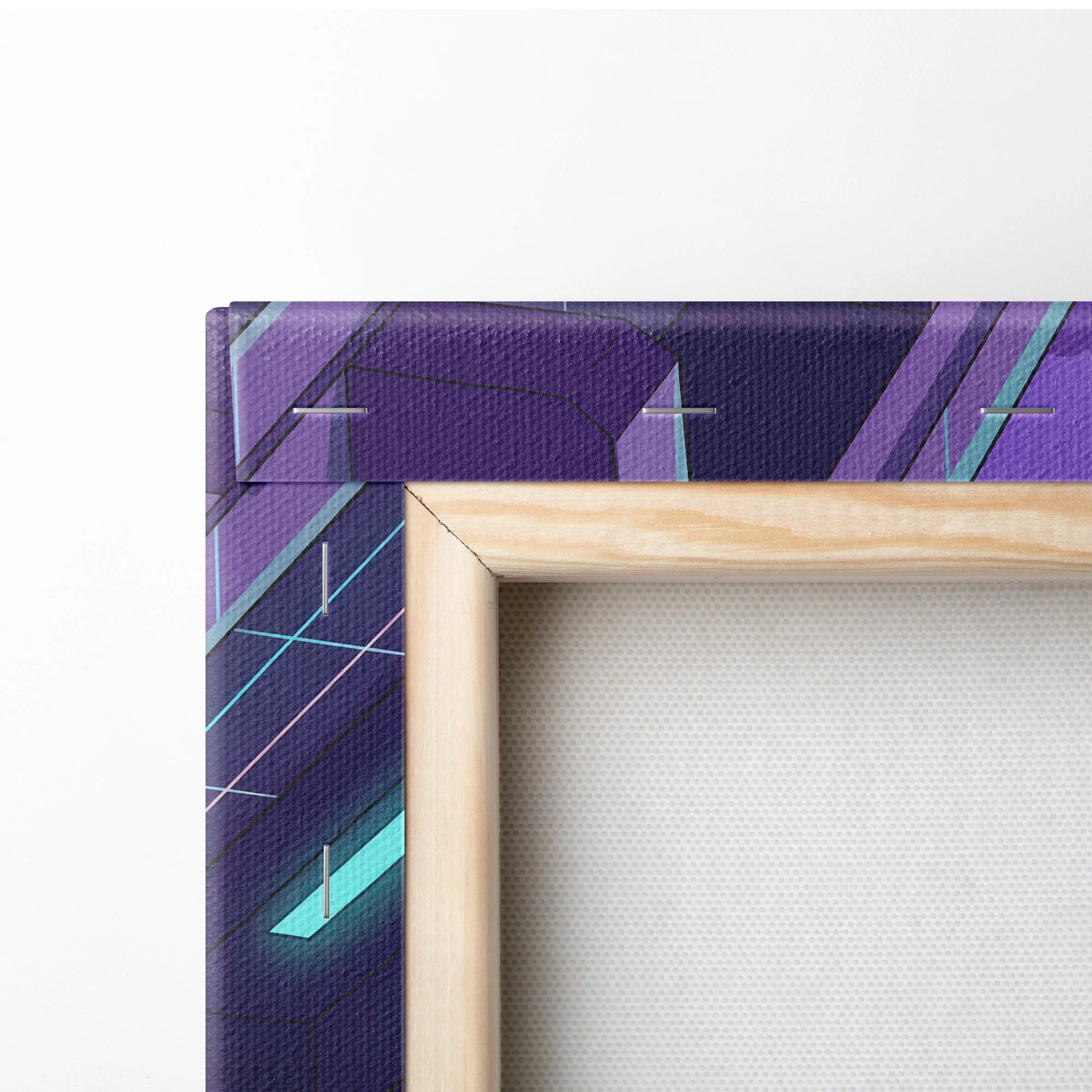Ford Mustang Inspired Orange Purple Canvas Wall Art Vaporwave Muscle Car Artwork Neon Cyberpunk Garage Decor Futuristic City Print