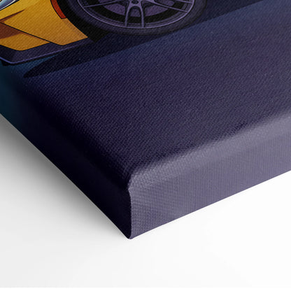 Ford GT Inspired Canvas Wall Art - Vaporwave American Le Mans Supercar Decor with Retro Racing Energy