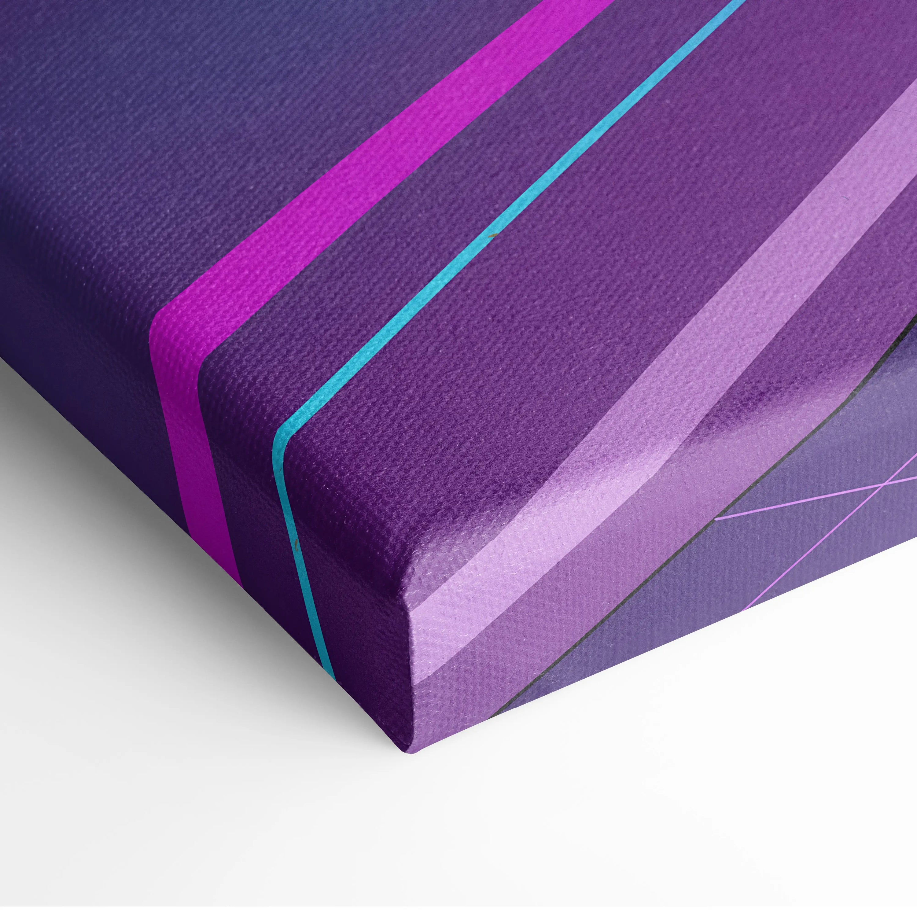 Toyota Supra MK5 Inspired Green Purple Canvas Wall Art Vaporwave Forest Road Car Artwork, Neon JDM Sports Car Garage Decor