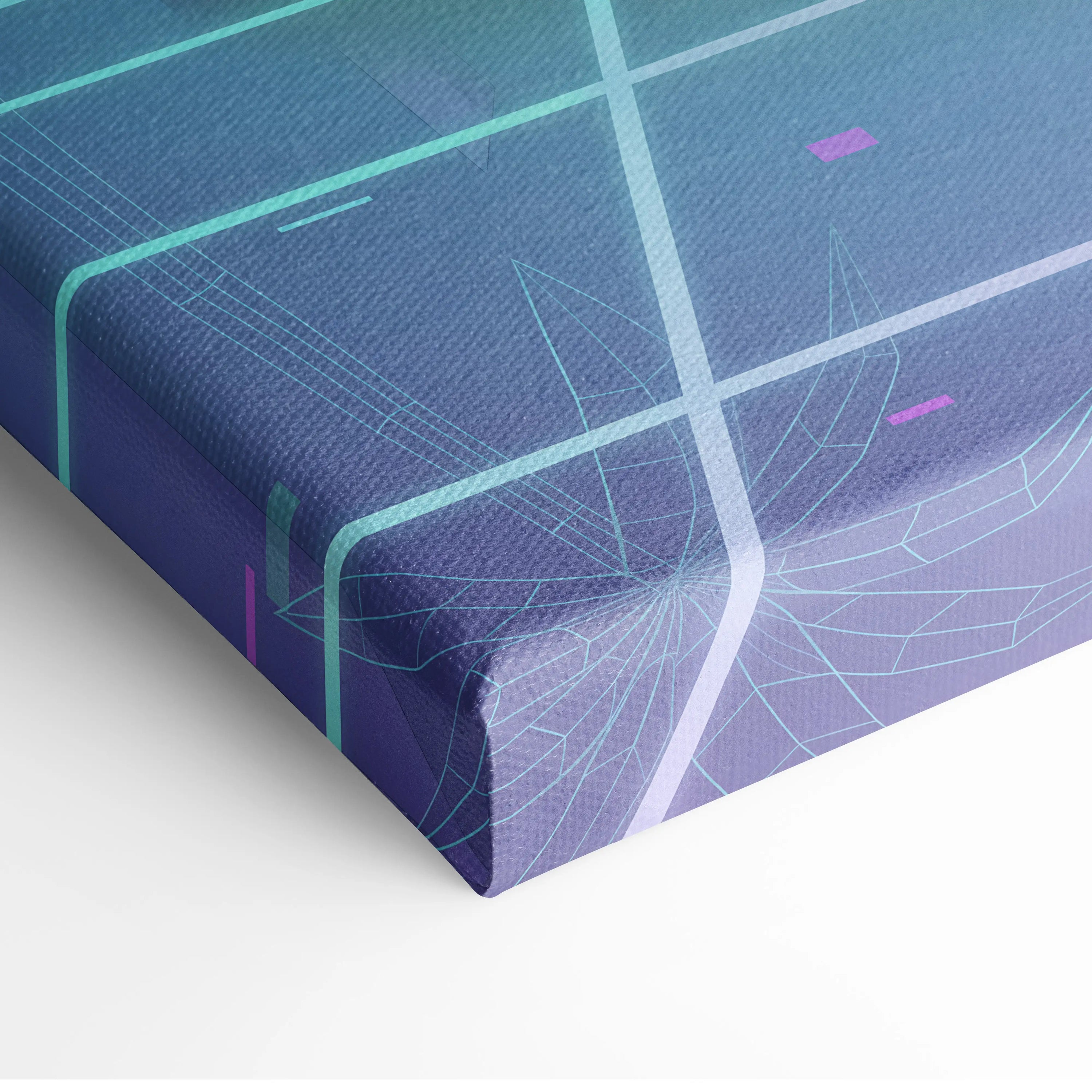 Lamborghini Huracan Inspired Green Purple Canvas Wall Art, Vaporwave Supercar Artwork, Neon Grid Garage Decor, Retro Futuristic Auto Print