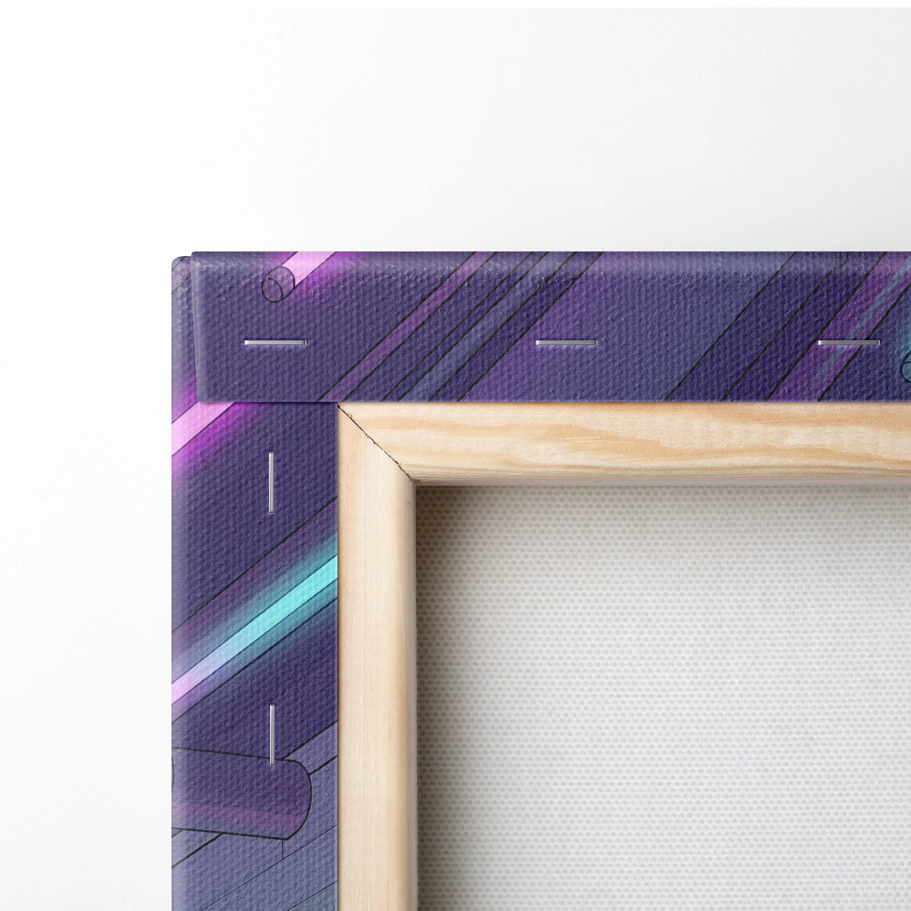Lamborghini Aventador SVJ Inspired Vaporwave Canvas - Car Artwork Purple Teal Neon Living Room Vaporwave Mood Nostalgia Neon Retro Canvas Print