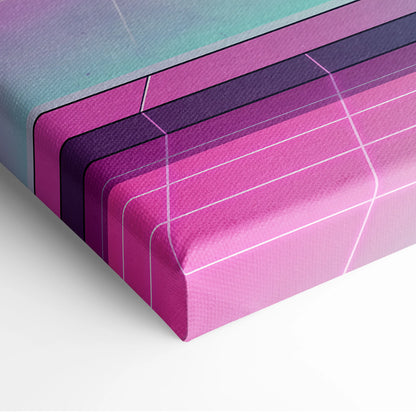 Bugatti Chiron Inspired Neon Sunset Drive Canvas - Car Art Neon Pink Purple Retro Living Room Vaporwave Dreamy Mood Canvas