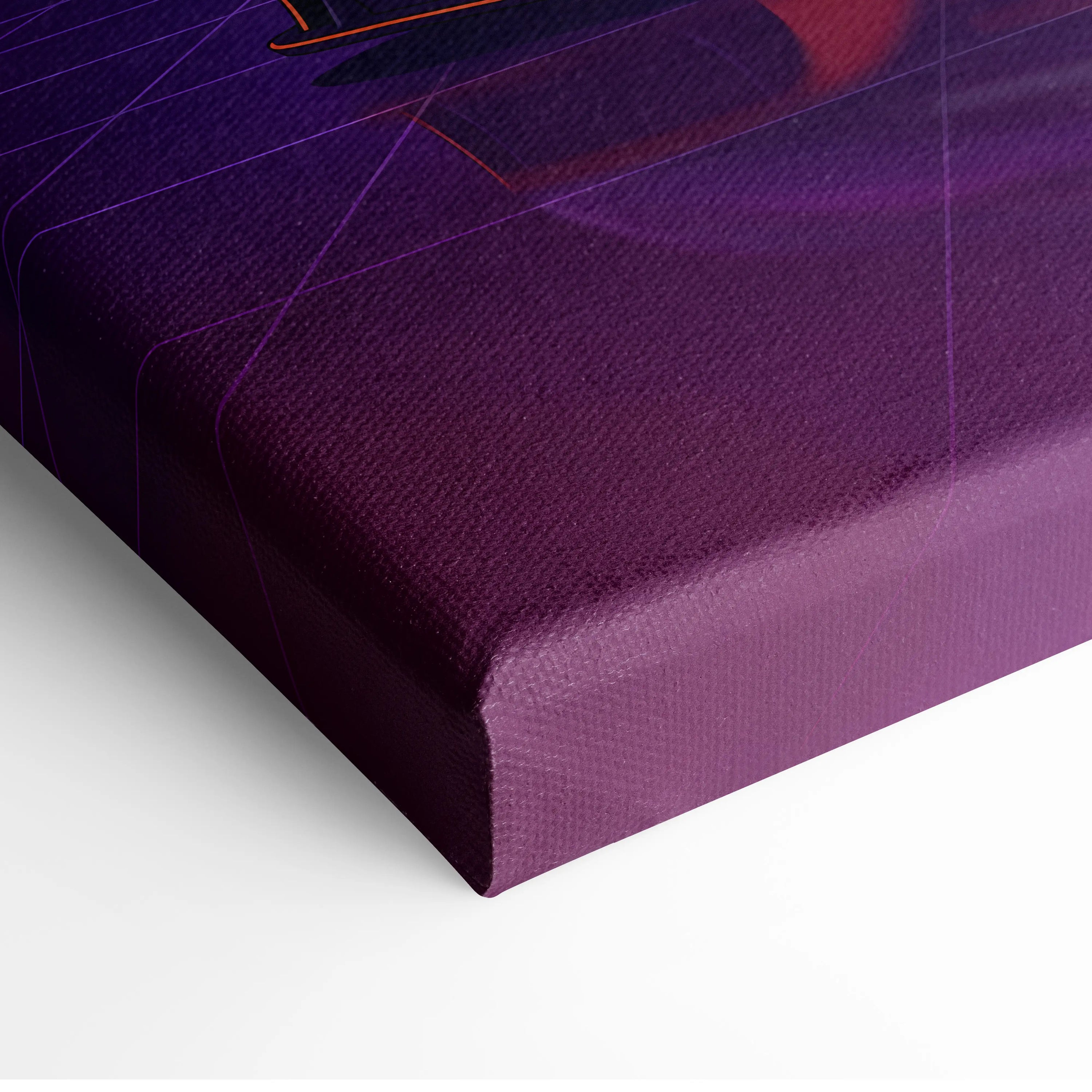 McLaren 720S GT3 Inspired Orange Purple Canvas Wall Art, Vaporwave Supercar Artwork, Neon Grid Garage Decor, Retro Futuristic Exotic Print