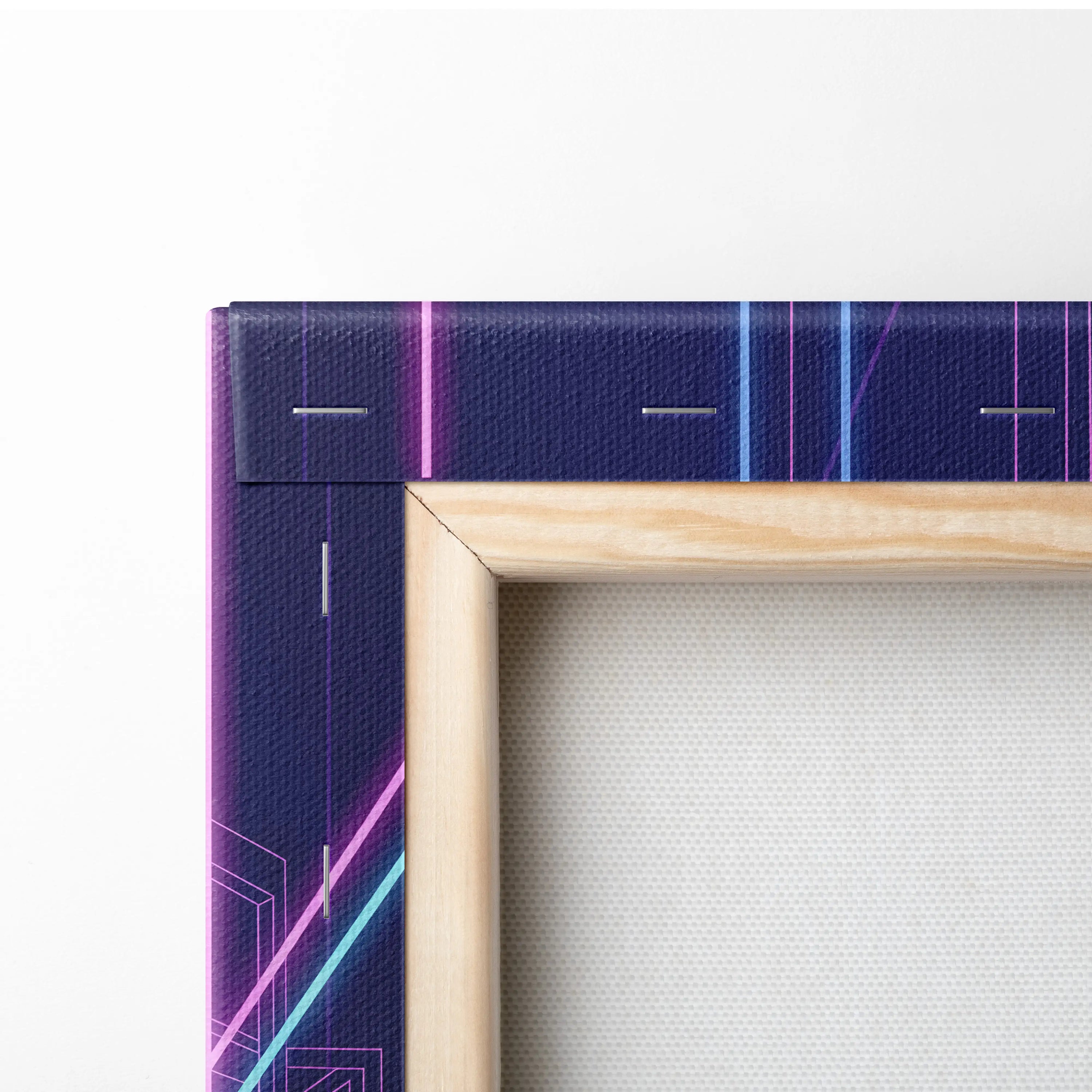 McLaren 720S GT3 Inspired Orange Purple Canvas Wall Art, Vaporwave Supercar Artwork, Neon Grid Garage Decor, Retro Futuristic Exotic Print