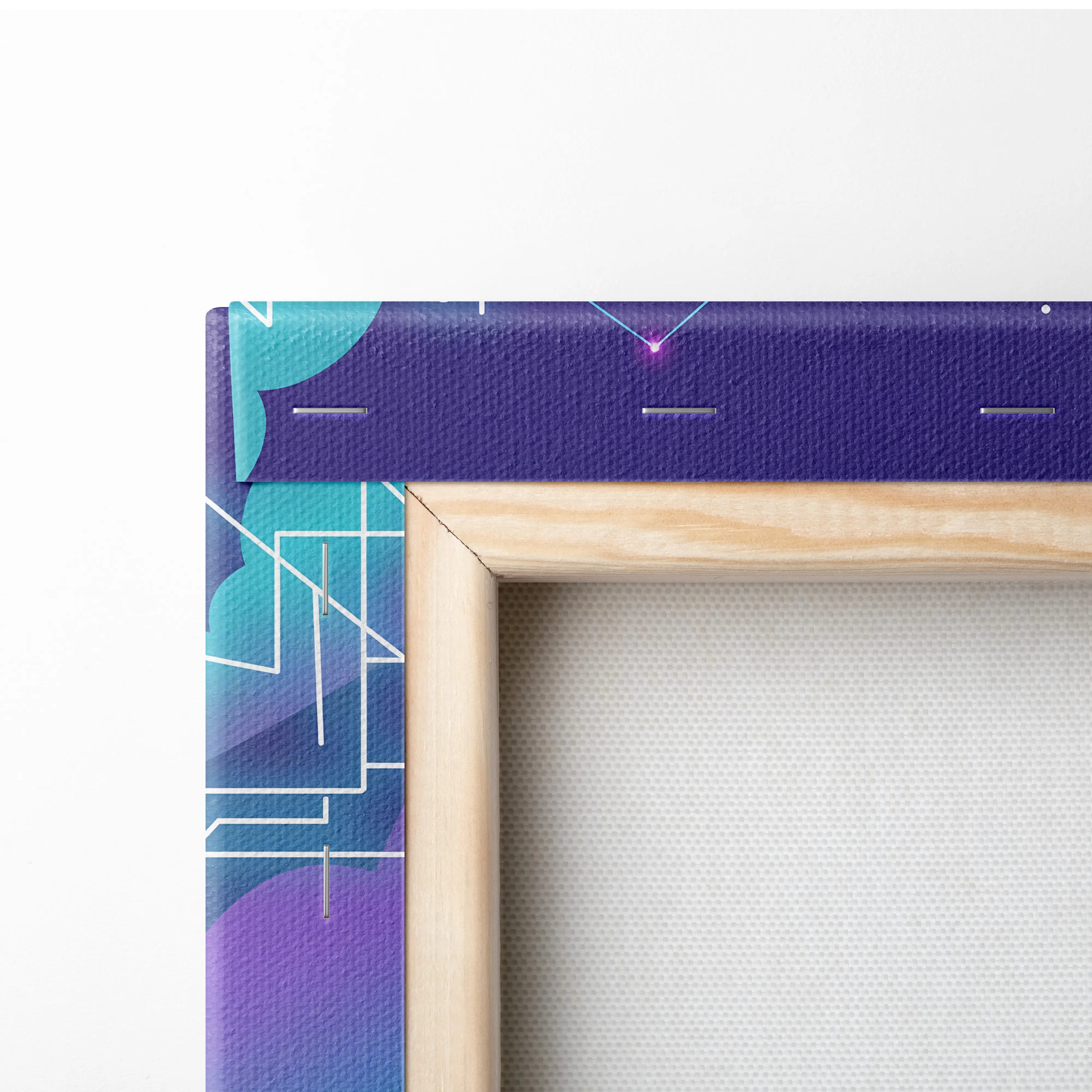 Ford Mustang Inspired Purple Blue Canvas Wall Art Vaporwave Sunset Muscle Car Artwork, Neon Widebody Garage Decor