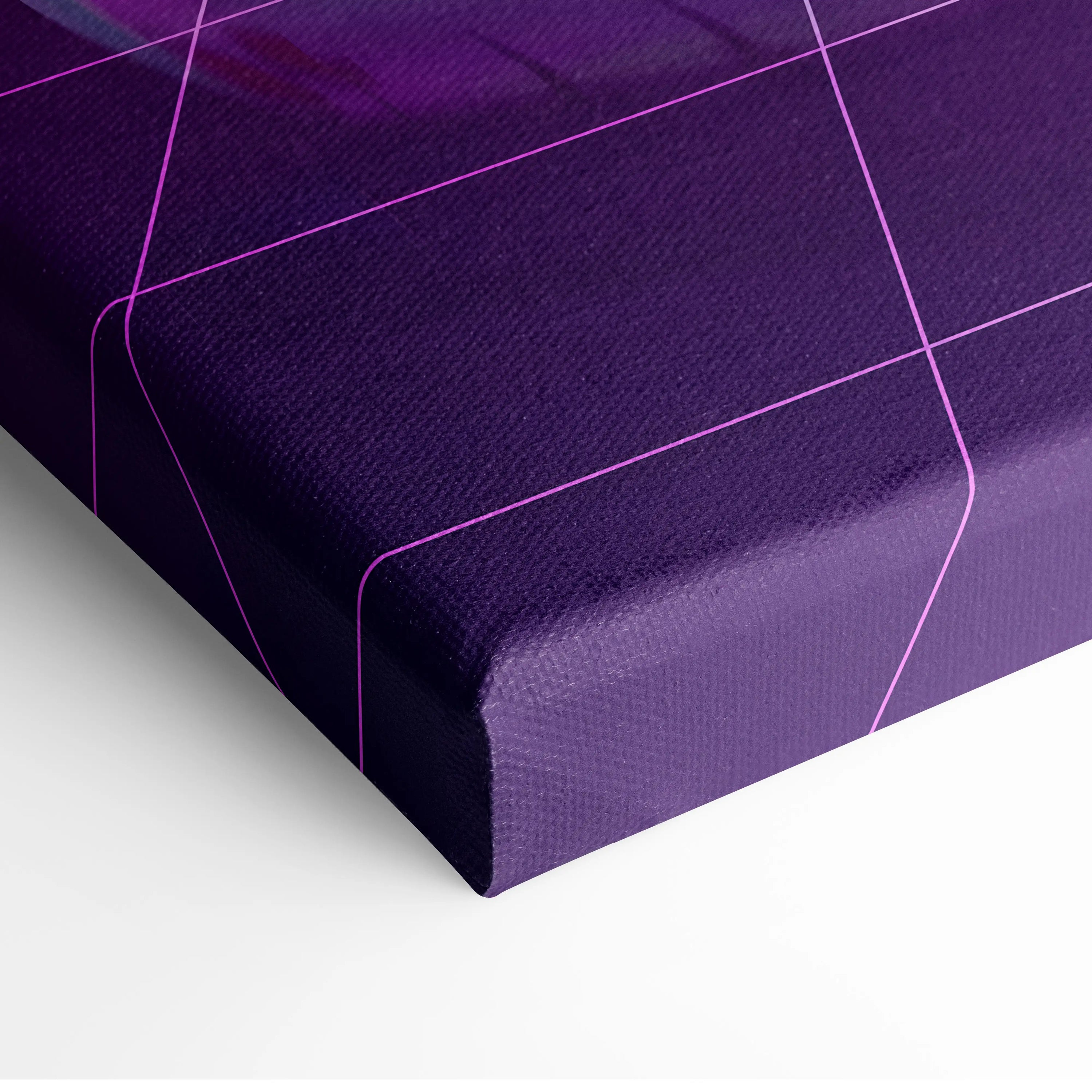 Nissan GT-R R35 Inspired White Purple Canvas Wall Art Vaporwave Neon Grid JDM Car Artwork, Retro Cyberpunk Garage Decor