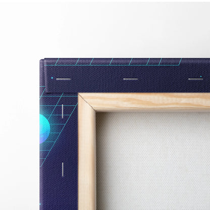 Koenigsegg Jesko Inspired Teal Purple Canvas Wall Art, Vaporwave Hypercar Artwork, Neon Grid Garage Decor, Retro Futuristic Exotic Print