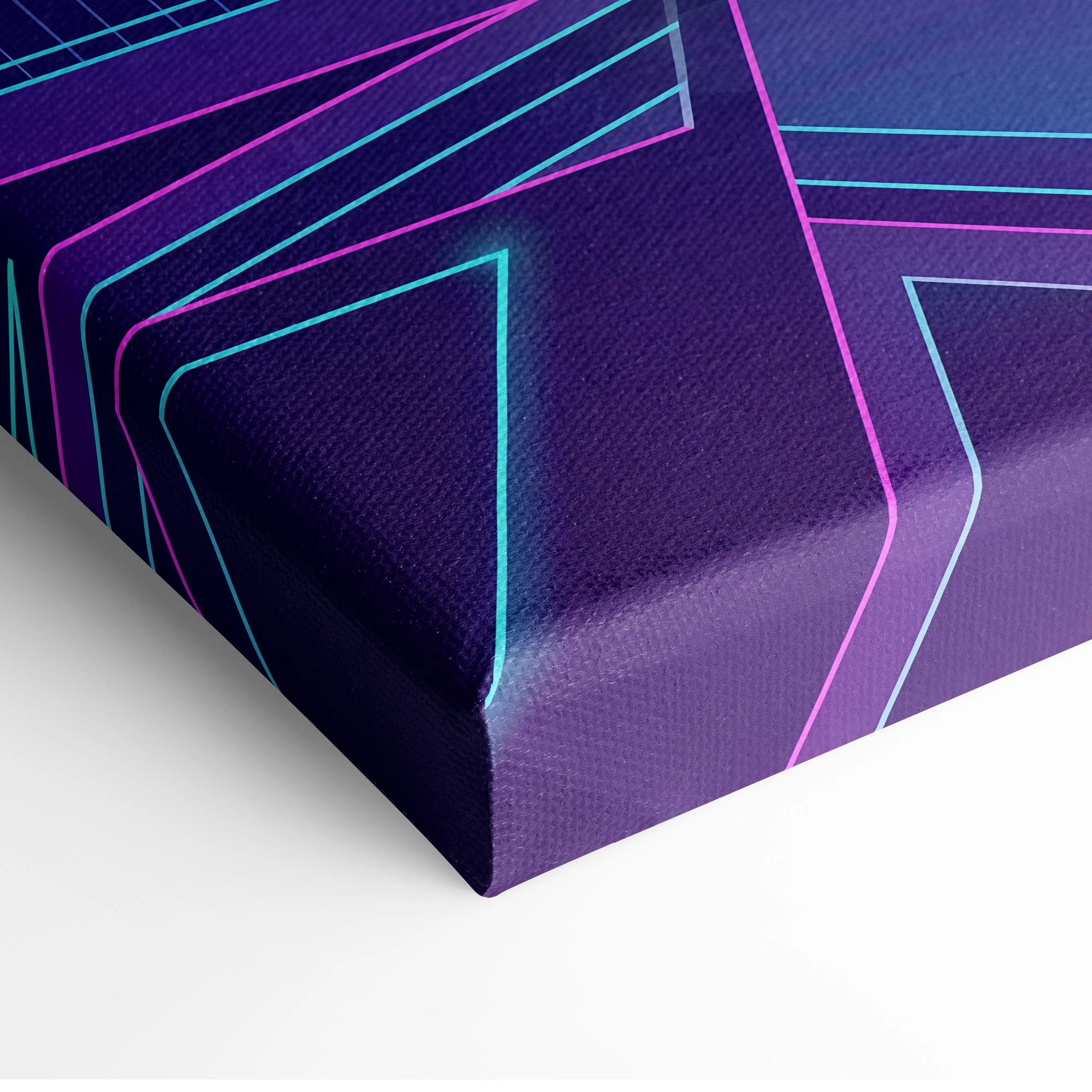 Toyota GR Supra Inspired Orange Purple Canvas Wall Art Vaporwave Sports Car Artwork Neon Cyberpunk Garage Decor Retro Futuristic JDM Print