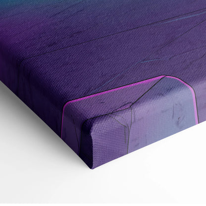 Acura NSX Inspired Red Purple Canvas Wall Art Vaporwave JDM Supercar Artwork Neon Overpass Garage Decor Retro Futuristic City Print