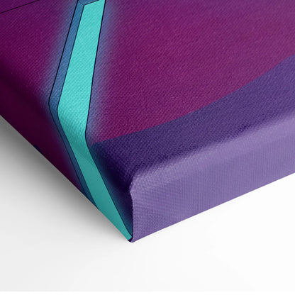 Lamborghini Huracan Inspired White Purple Canvas Wall Art, Neon Vaporwave Supercar Artwork for Modern Garage Decor