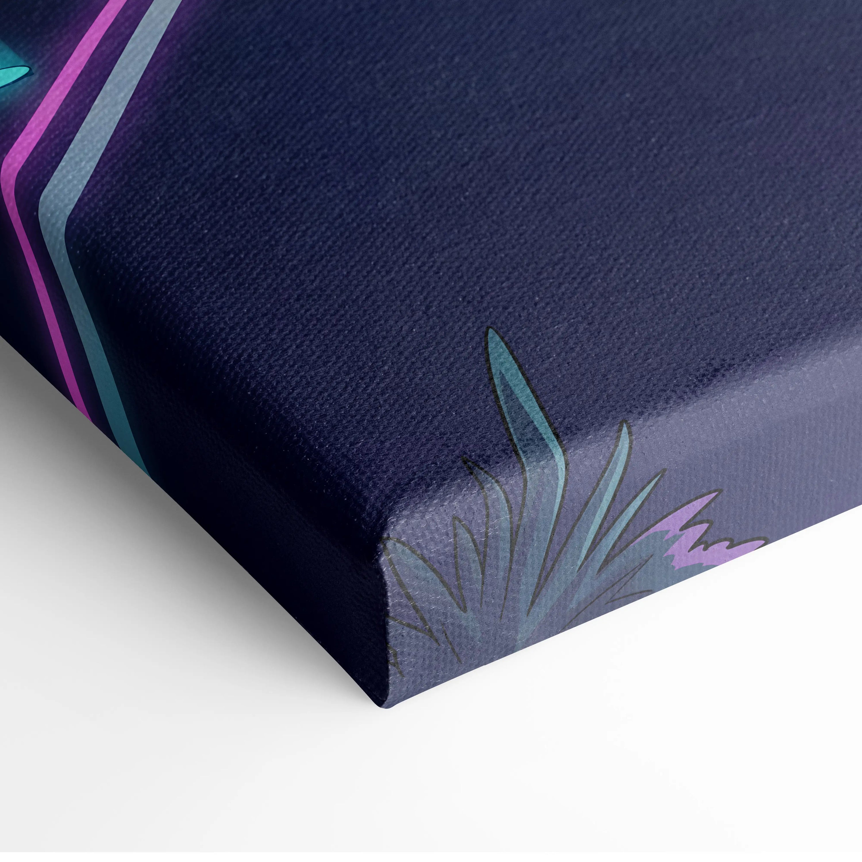 McLaren Senna Inspired Blue Purple Canvas Wall Art, Vaporwave Hypercar Artwork, Neon Desert Highway Decor, Retro Futuristic Print