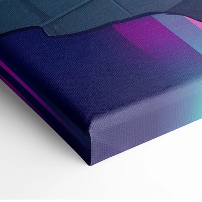Ferrari SF90 Stradale Inspired Vaporwave Car Canvas - Vaporwave Car Neon Pink Purple Living Room Retro Futurism Moody Neon Glow Decor Wall Art Canvas