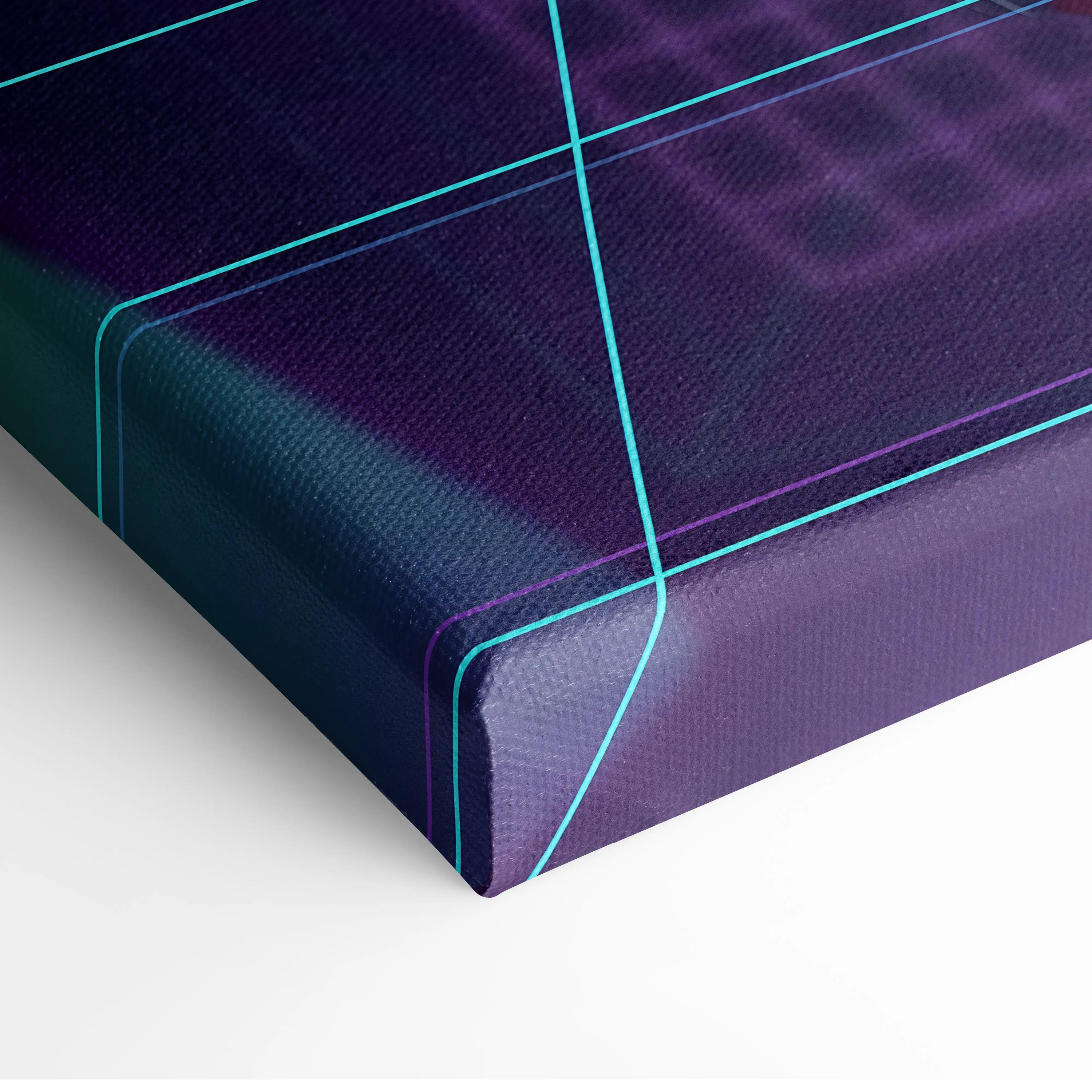 McLaren 720S Inspired Red Purple Canvas Wall Art, Vaporwave Supercar Artwork, Neon Grid Garage Decor, Retro Futuristic Exotic Print