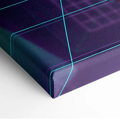 McLaren 720S Inspired Red Purple Canvas Wall Art, Vaporwave Supercar Artwork, Neon Grid Garage Decor, Retro Futuristic Exotic Print