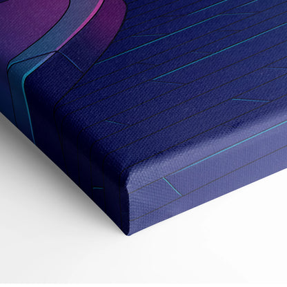 Lamborghini Huracan Spyder Inspired White Purple Canvas Wall Art, Neon Vaporwave Supercar Artwork for Modern Garage Decor