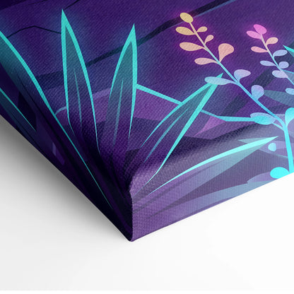 Pagani Huayra Inspired Retro Neon Sunset Drive - Car Art Neon Purple Teal Living Room Decor Canvas Print