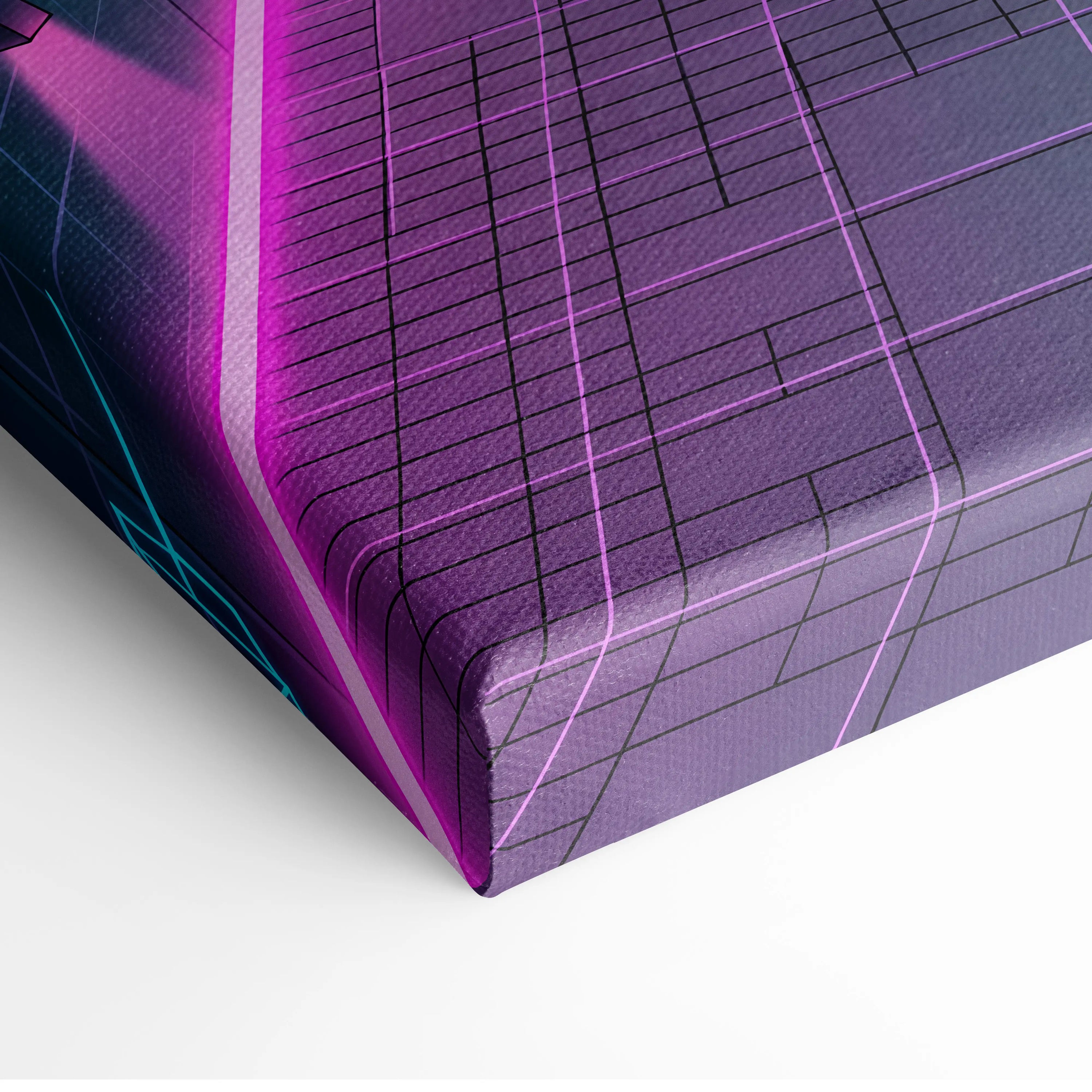 Pagani Zonda Inspired White Purple Canvas Wall Art Vaporwave Neon Alley Hypercar Artwork, Cyberpunk City Garage Decor