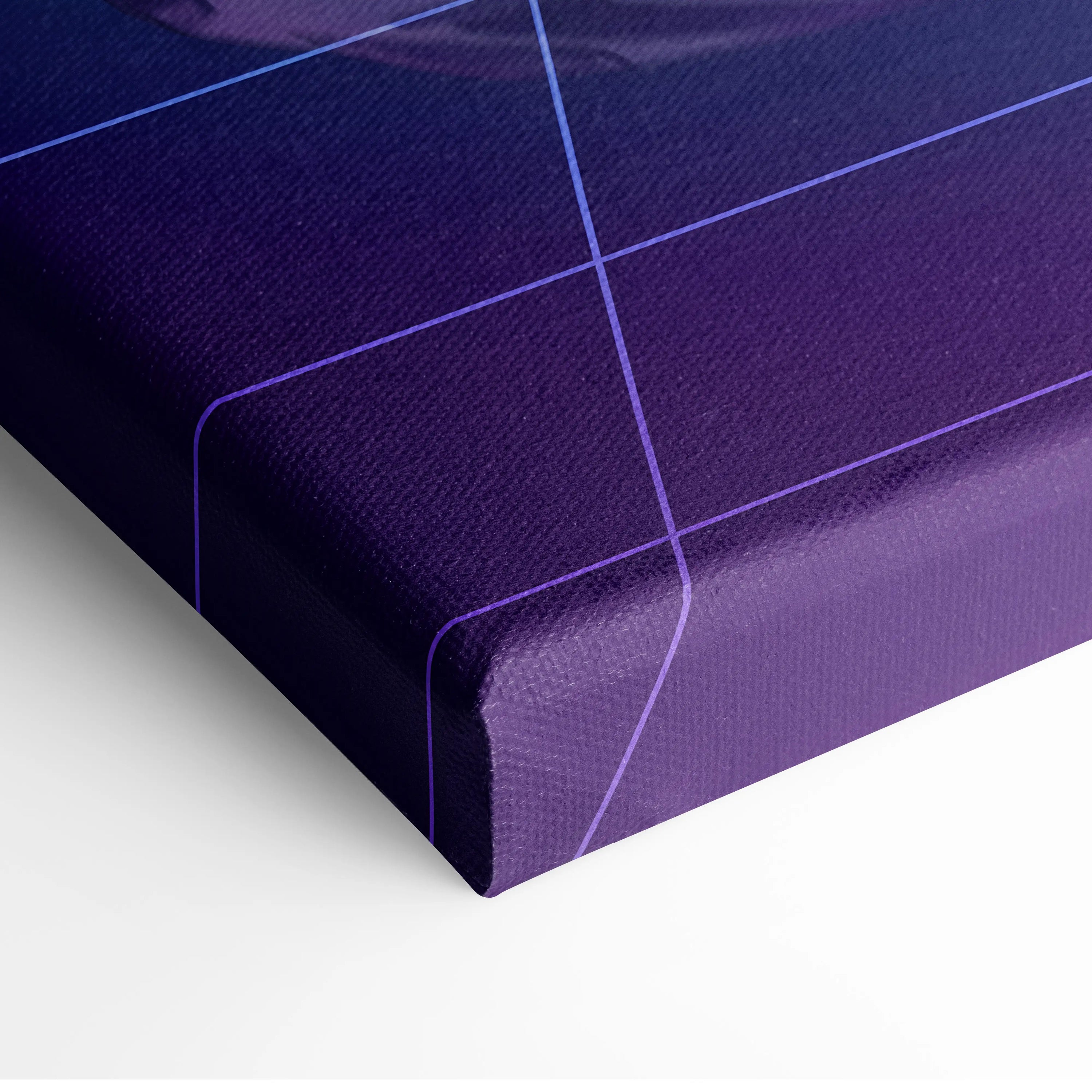 Porsche 911 GT2 RS Inspired White Purple Canvas Wall Art Vaporwave Neon Grid Sports Car Artwork, Futuristic Garage Decor