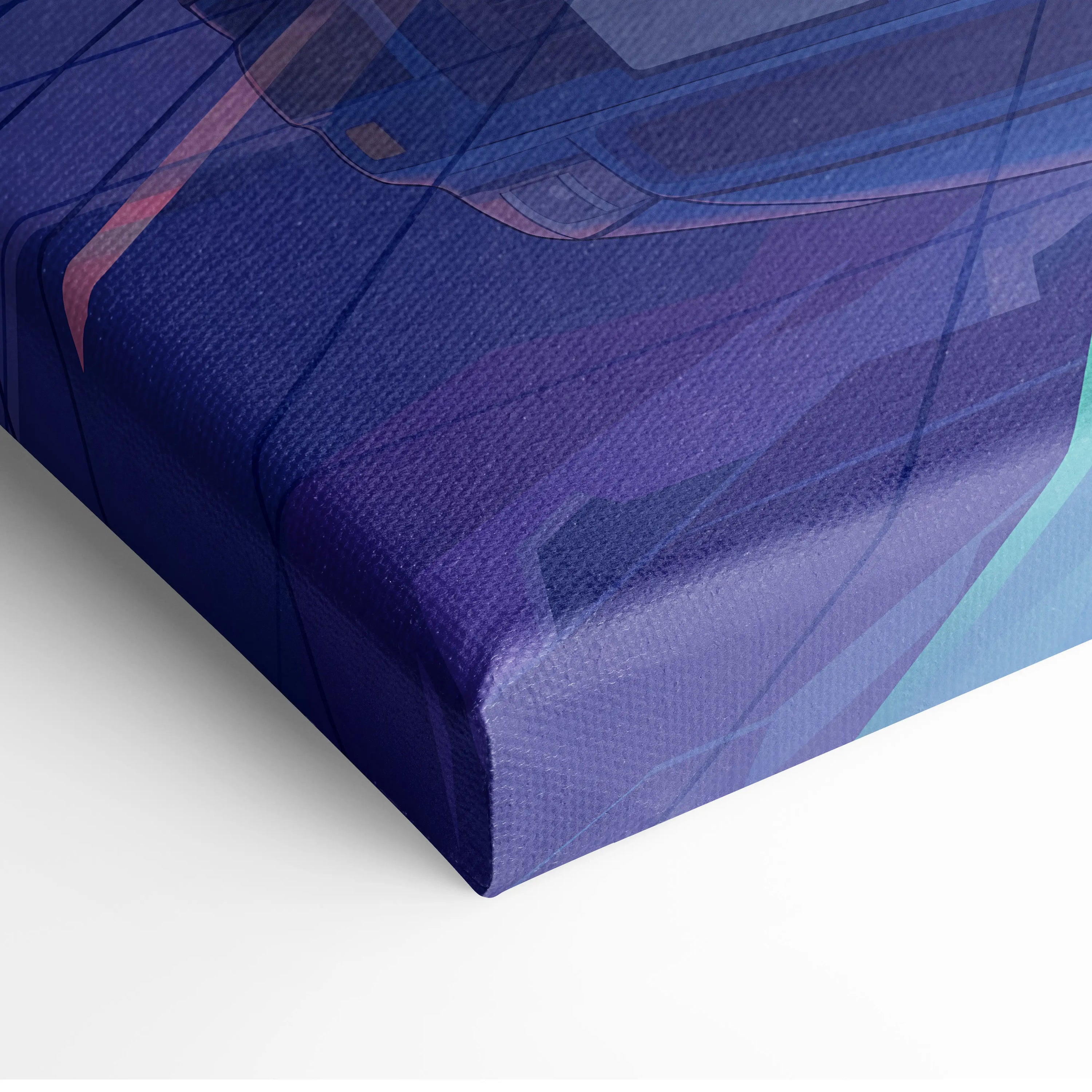 Nissan Skyline GT-R R34 Inspired Blue Purple Canvas Wall Art Vaporwave Neon City JDM Car Artwork, Retro Sunset Garage Decor