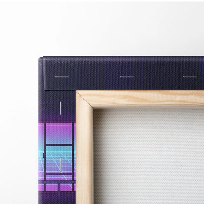 Aston Martin Valkyrie Inspired Vaporwave Car Canvas - Car Artwork Purple Pink Cyan Living Room Vaporwave Retro Futurism Neon Nostalgia Canvas