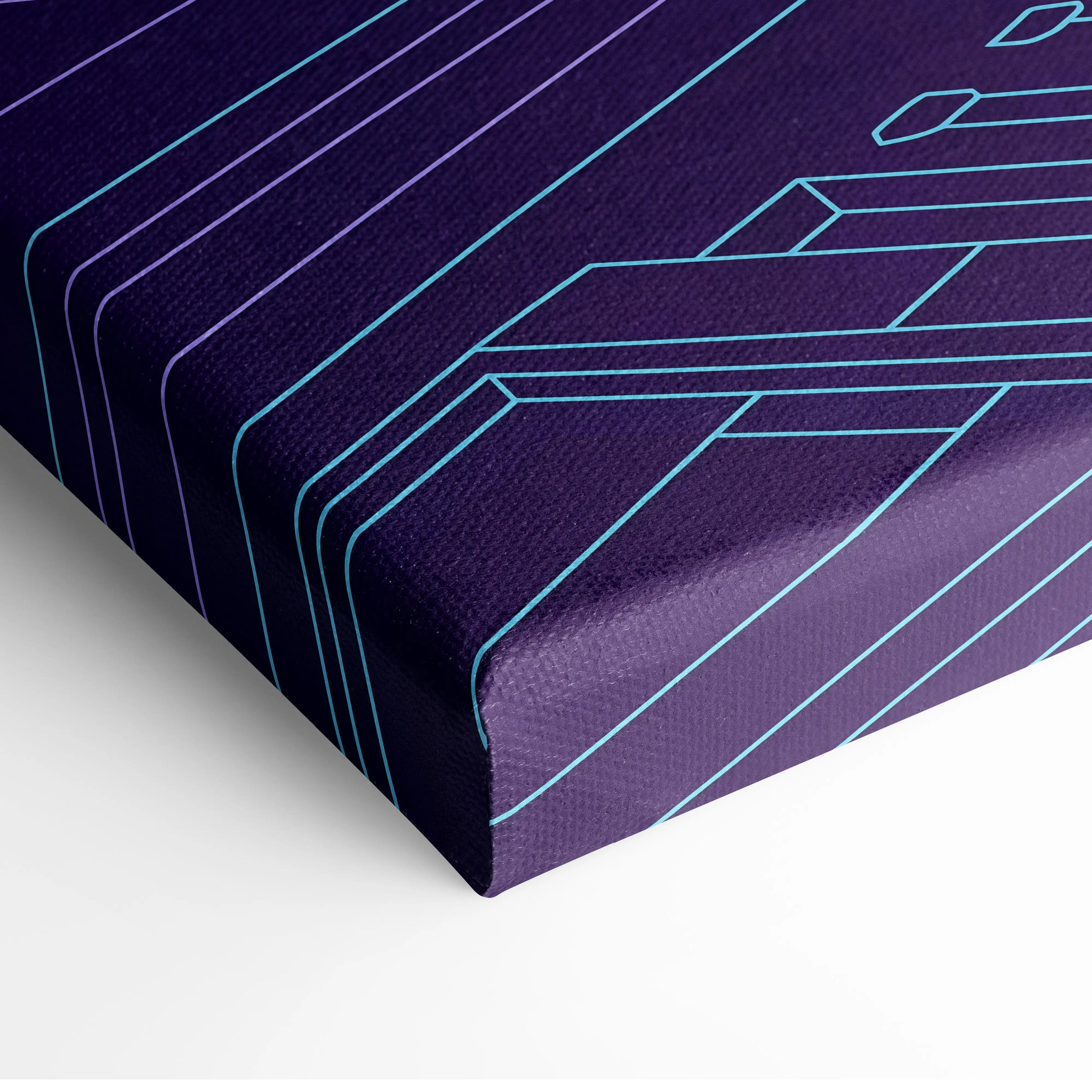 Ferrari FXX-K Evo Inspired White Purple Canvas Wall Art, Vaporwave Hypercar Artwork, Neon Grid Garage Decor, Retro Futuristic Exotic Car Print