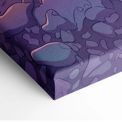Dodge Viper ACR Inspired White Purple Canvas Wall Art, Vaporwave Mountain Road Artwork, Neon Desert Garage Decor, Retro Futuristic Print