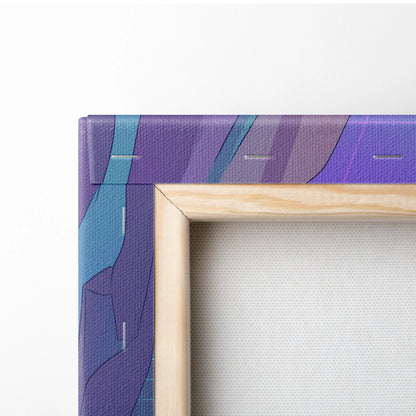 Dodge Viper ACR Inspired White Purple Canvas Wall Art, Vaporwave Mountain Road Artwork, Neon Desert Garage Decor, Retro Futuristic Print