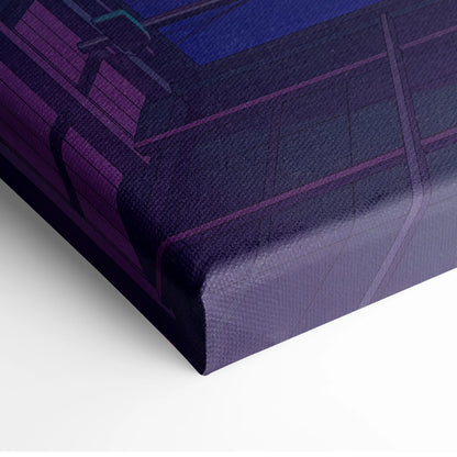 Lamborghini Revuelto Inspired Gray Purple Canvas Wall Art, Vaporwave Supercar Artwork, Neon Garage Decor, Retro Futuristic Exotic Car Print