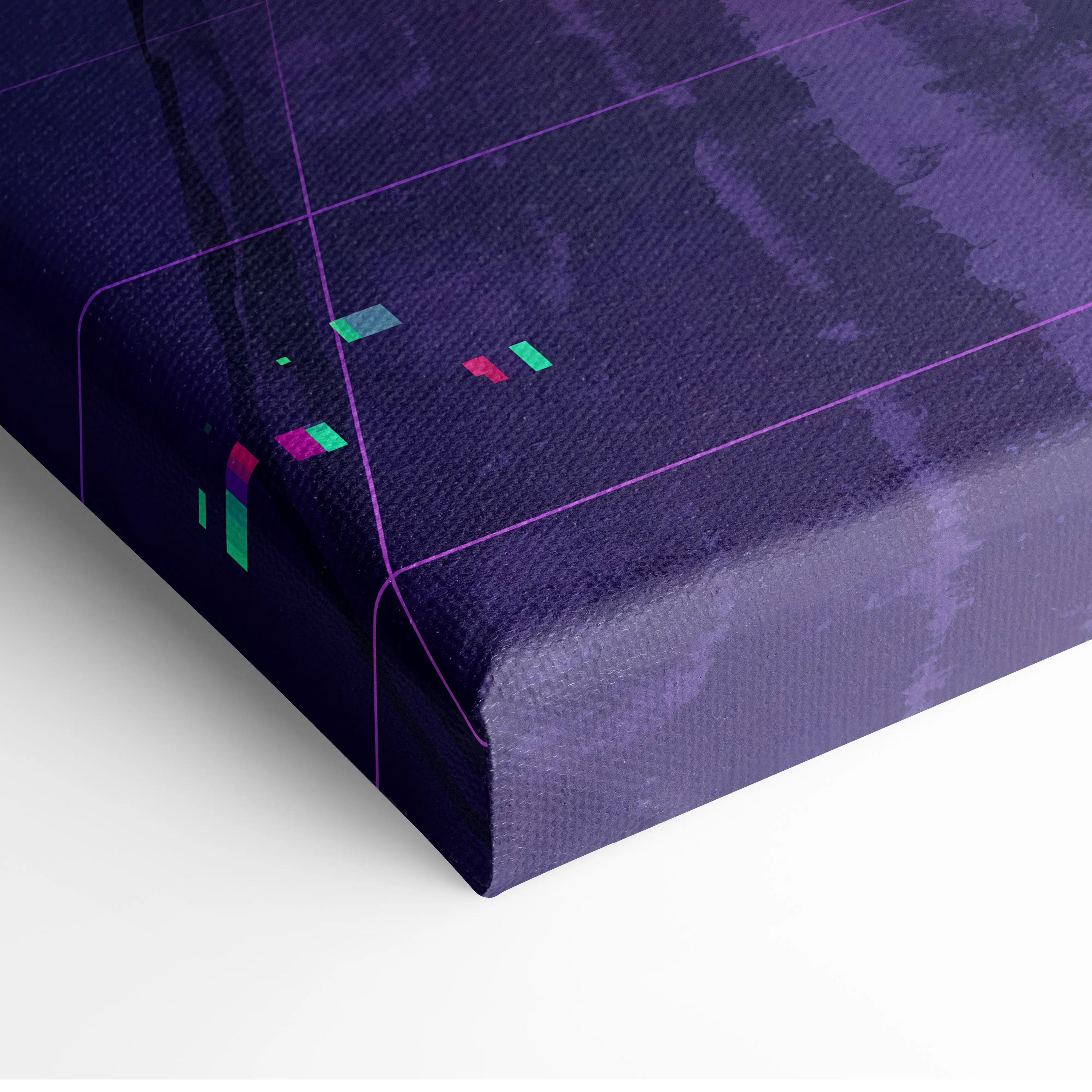 Czinger 21C Inspired Inspired Neon City Vaporwave Canvas - City Neon Purple Pink Living Room Vaporwave Mood Cyberpunk