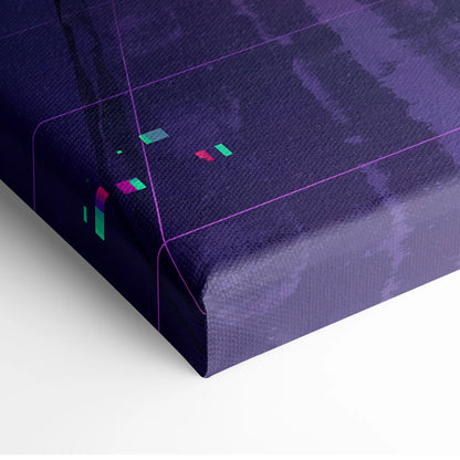 Czinger 21C Inspired Inspired Neon City Vaporwave Canvas - City Neon Purple Pink Living Room Vaporwave Mood Cyberpunk