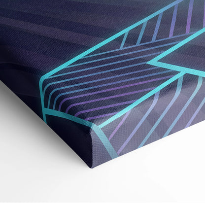 Ferrari 458 Inspired Vaporwave Neon Skyline Ride - Car Art Print Neon Blue Pink Living Room Vaporwave Canvas
