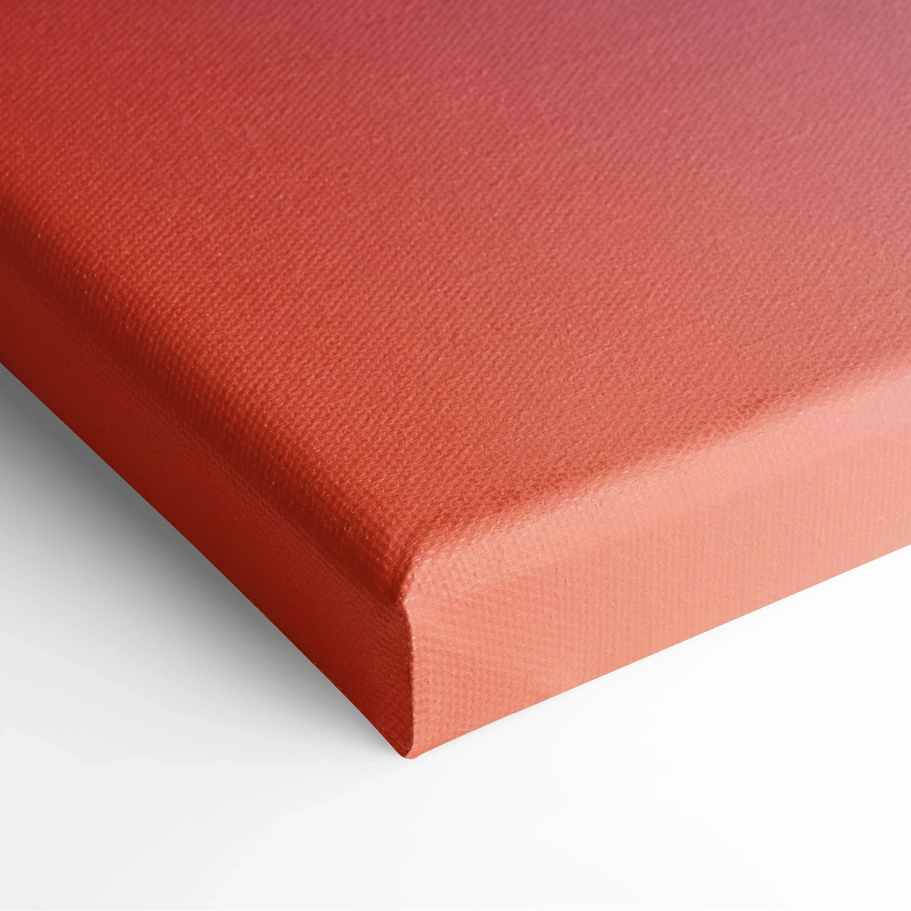 Close-up of vibrant orange textured canvas edge for modern abstract wall art print.
