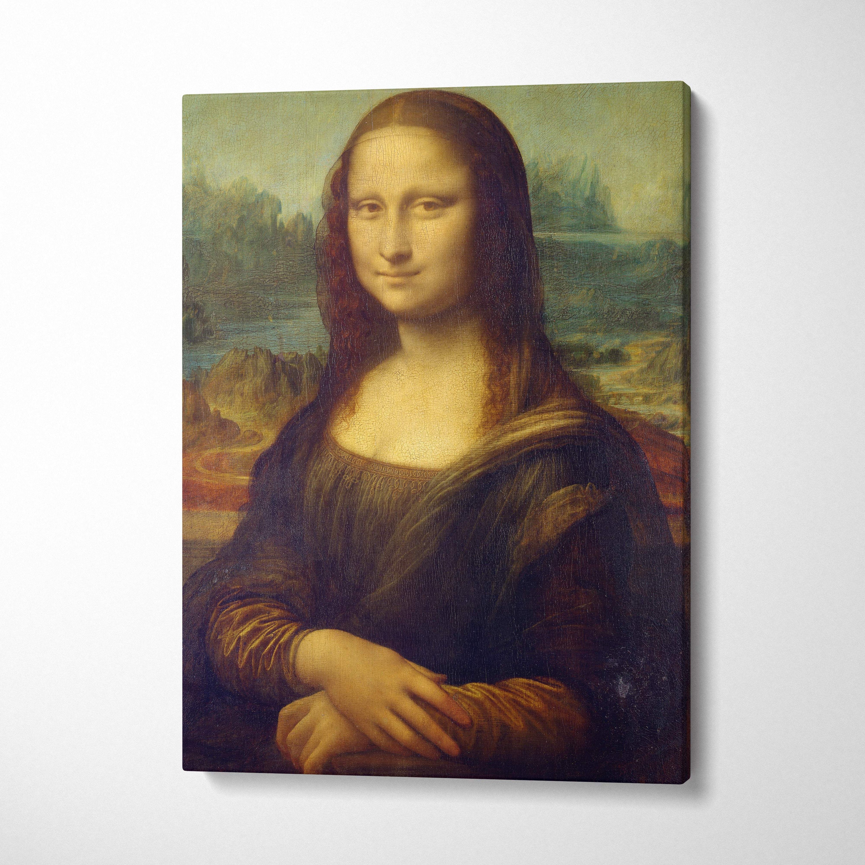 Canvas print of Mona Lisa by Leonardo da Vinci with enigmatic smile