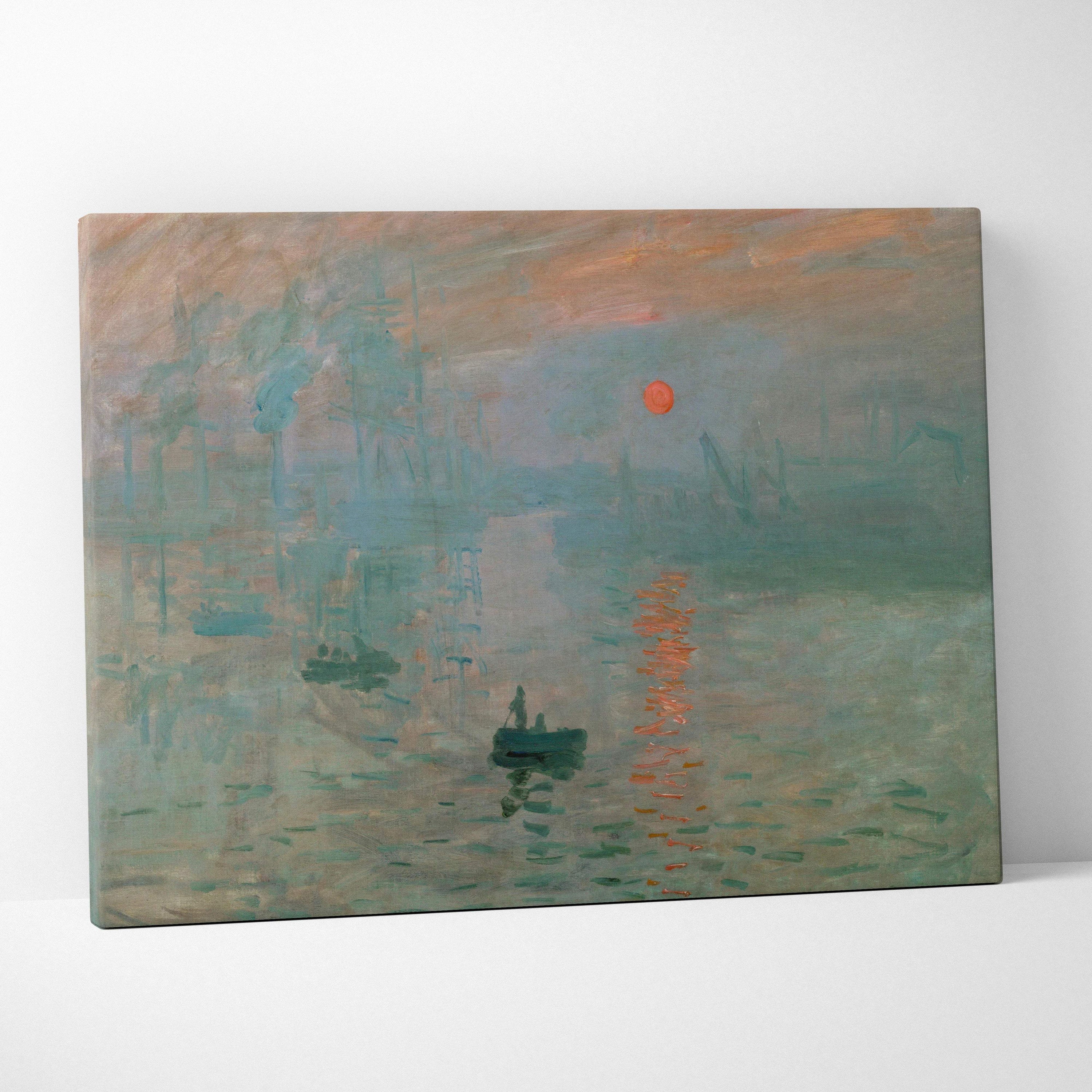 Claude Monets Impression Sunrise canvas print with orange sun on water