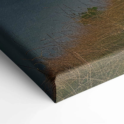 Canvas print of mountain ridge sunset with teal grasses foliage