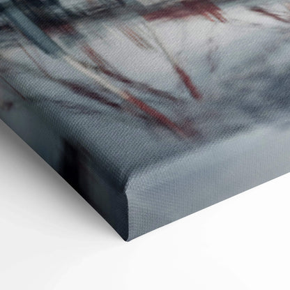 Close-up of textured canvas with abstract Lamborghini Huracan car art in dark and muted tones, vertical wall art canvas print.