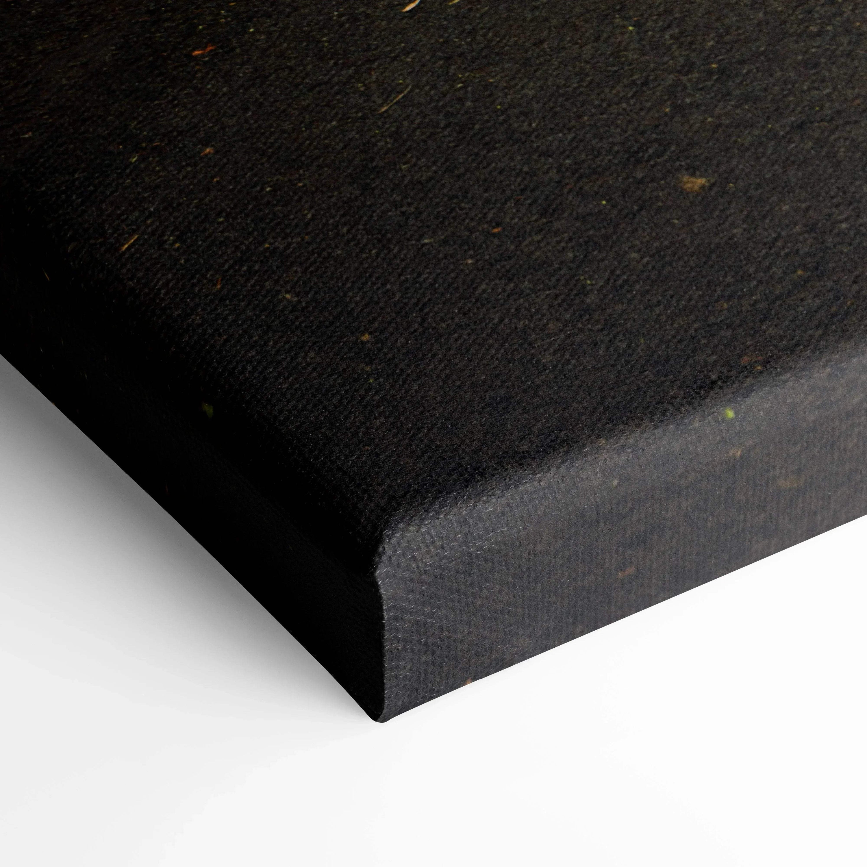 Black canvas corner with subtle textured surface for wall art canvas print.