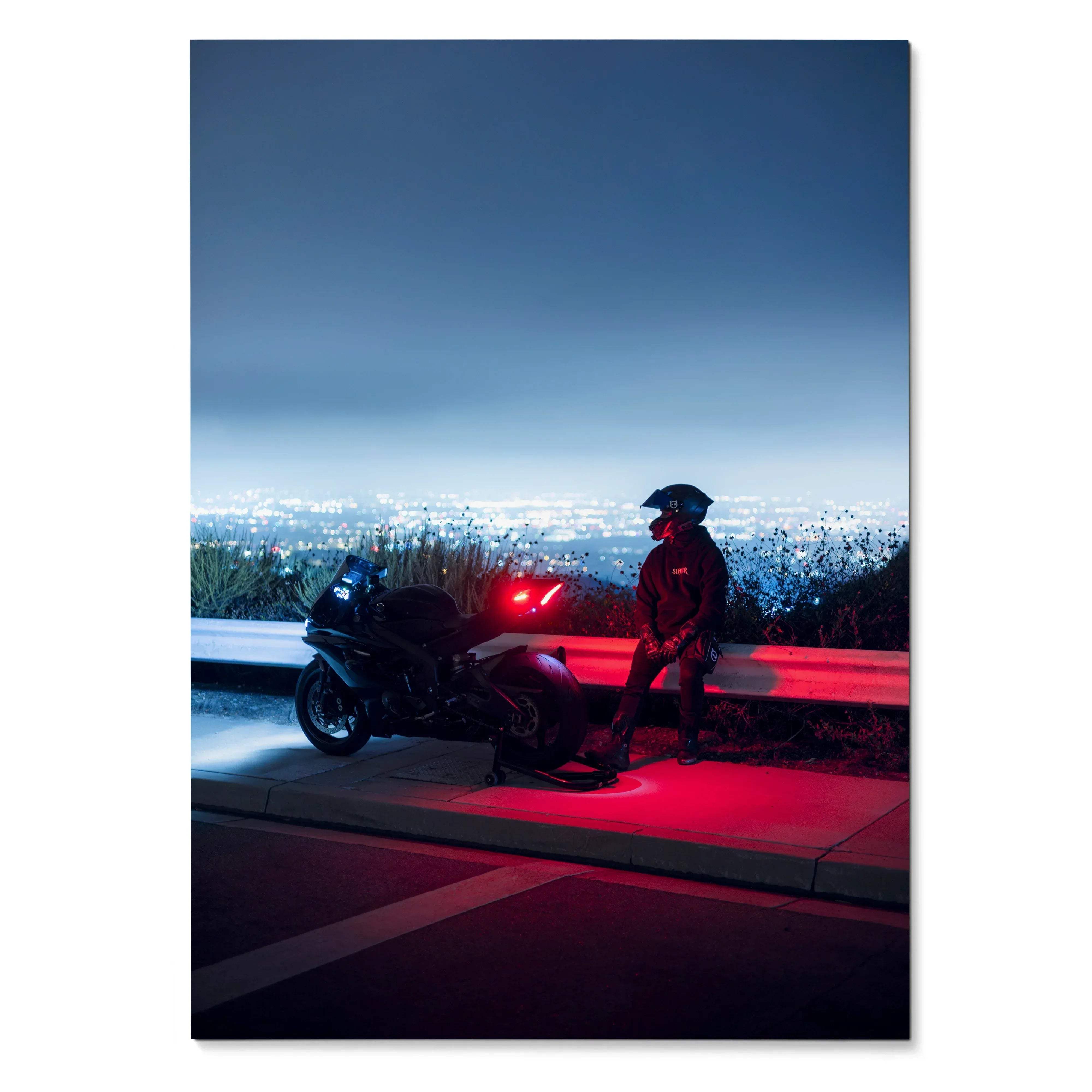 Biker Poster #006 - Male | AGV Pista Helmet | Yamaha R6 Motorcycle - Throttle Designs