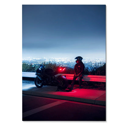 Biker Poster #006 - Male | AGV Pista Helmet | Yamaha R6 Motorcycle - Throttle Designs