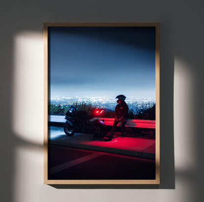 Biker Poster #006 - Male | AGV Pista Helmet | Yamaha R6 Motorcycle - Throttle Designs