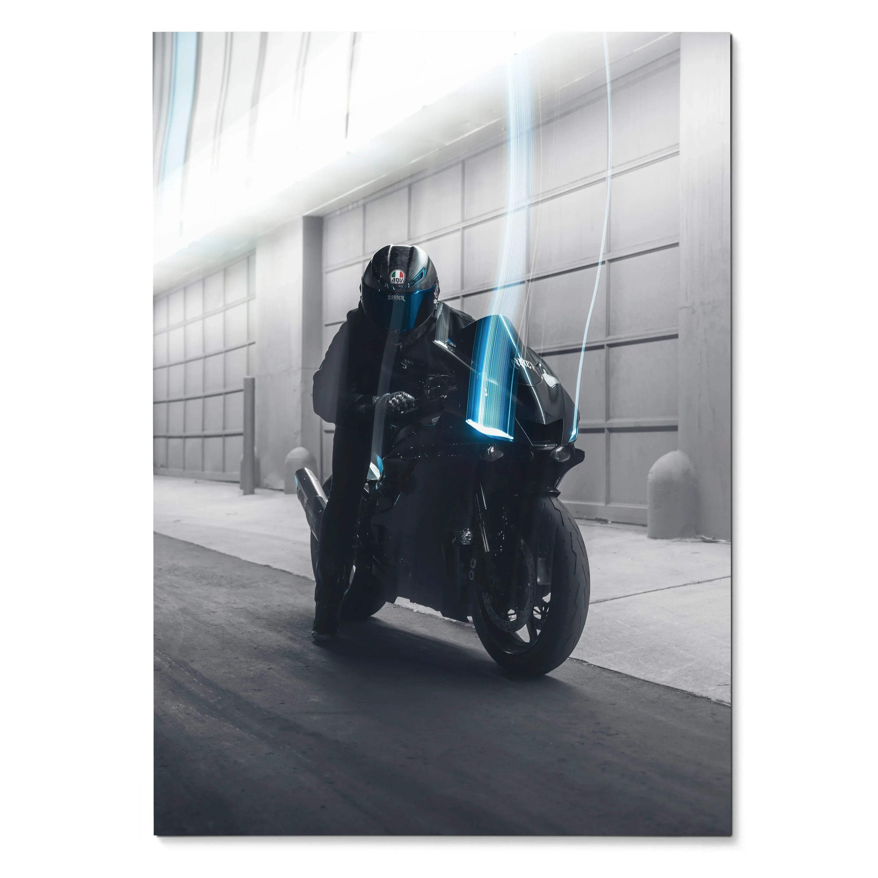 Biker Poster #005 - Male | AGV Pista Helmet | Yamaha R6 Motorcycle - Throttle Designs