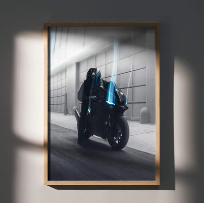 Biker Poster #005 - Male | AGV Pista Helmet | Yamaha R6 Motorcycle - Throttle Designs