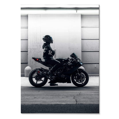 Biker Poster #004 - Male | AGV Pista Helmet | Yamaha R6 Motorcycle - Throttle Designs