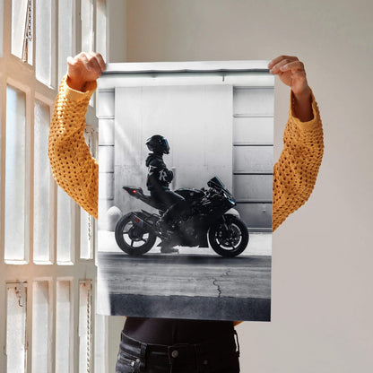Biker Poster #004 - Male | AGV Pista Helmet | Yamaha R6 Motorcycle - Throttle Designs