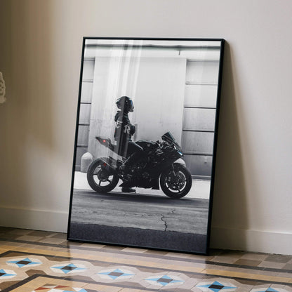 Biker Poster #004 - Male | AGV Pista Helmet | Yamaha R6 Motorcycle - Throttle Designs