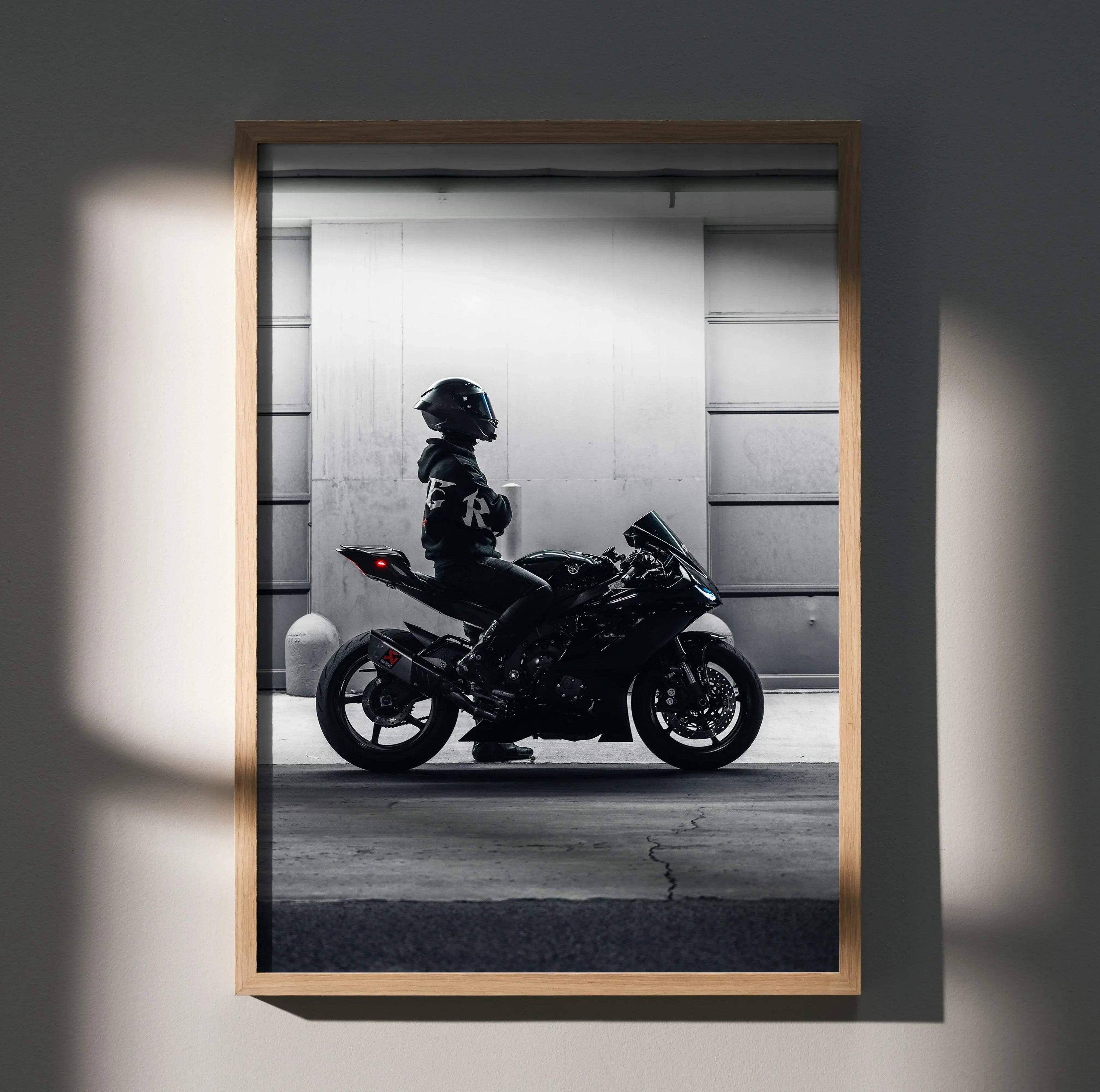 Biker Poster #004 - Male | AGV Pista Helmet | Yamaha R6 Motorcycle - Throttle Designs