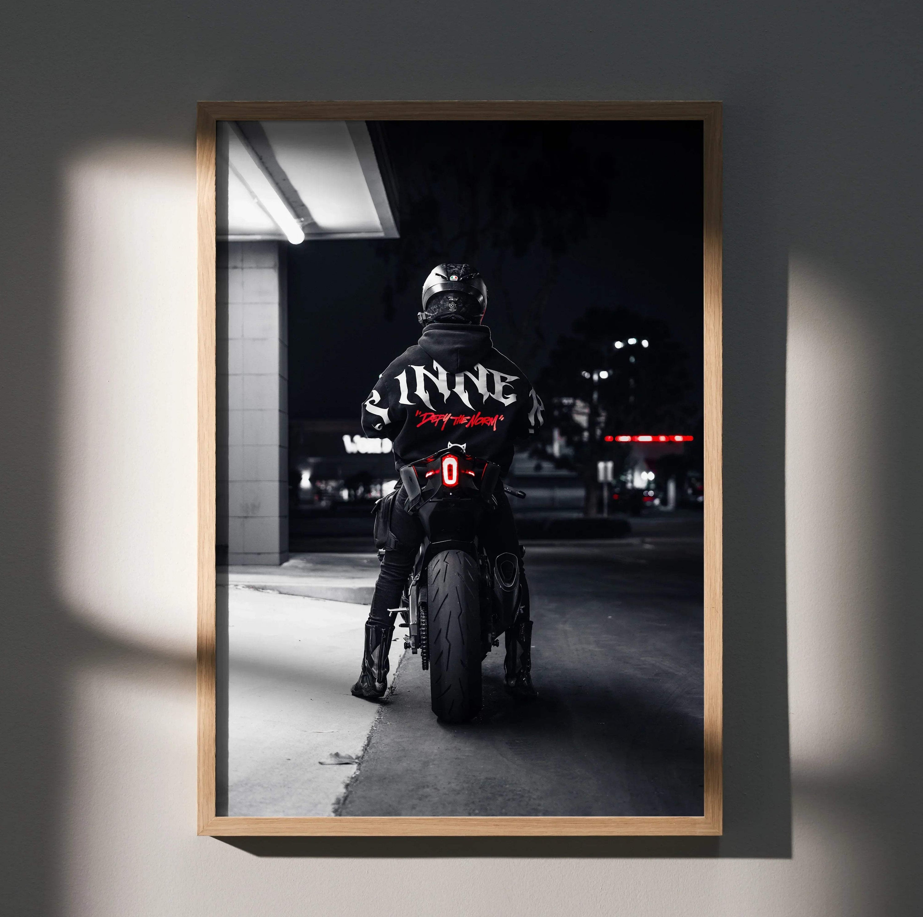Biker Poster #003 - Male | AGV Pista Helmet | Yamaha R6 Motorcycle - Throttle Designs