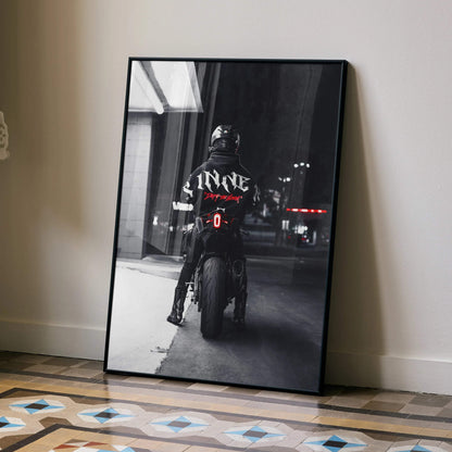 Biker Poster #003 - Male | AGV Pista Helmet | Yamaha R6 Motorcycle - Throttle Designs