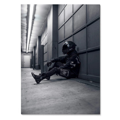 Biker Poster #002 - Male | AGV Pista Helmet | Yamaha R6 Motorcycle - Throttle Designs