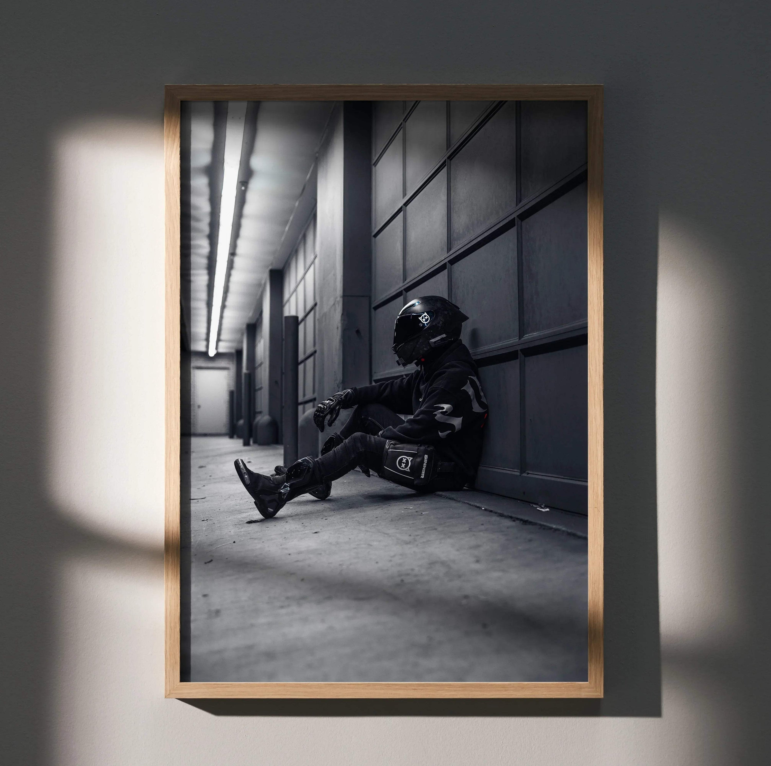 Biker Poster #002 - Male | AGV Pista Helmet | Yamaha R6 Motorcycle - Throttle Designs